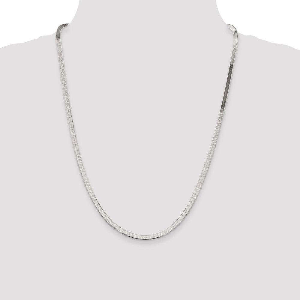 24 Inch Sterling Silver 3.5mm Magic Herringbone Chain Necklace