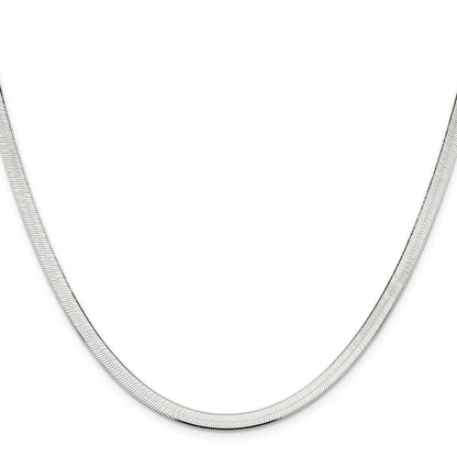 18 Inch Sterling Silver 4.5mm Magic Herringbone Chain Necklace