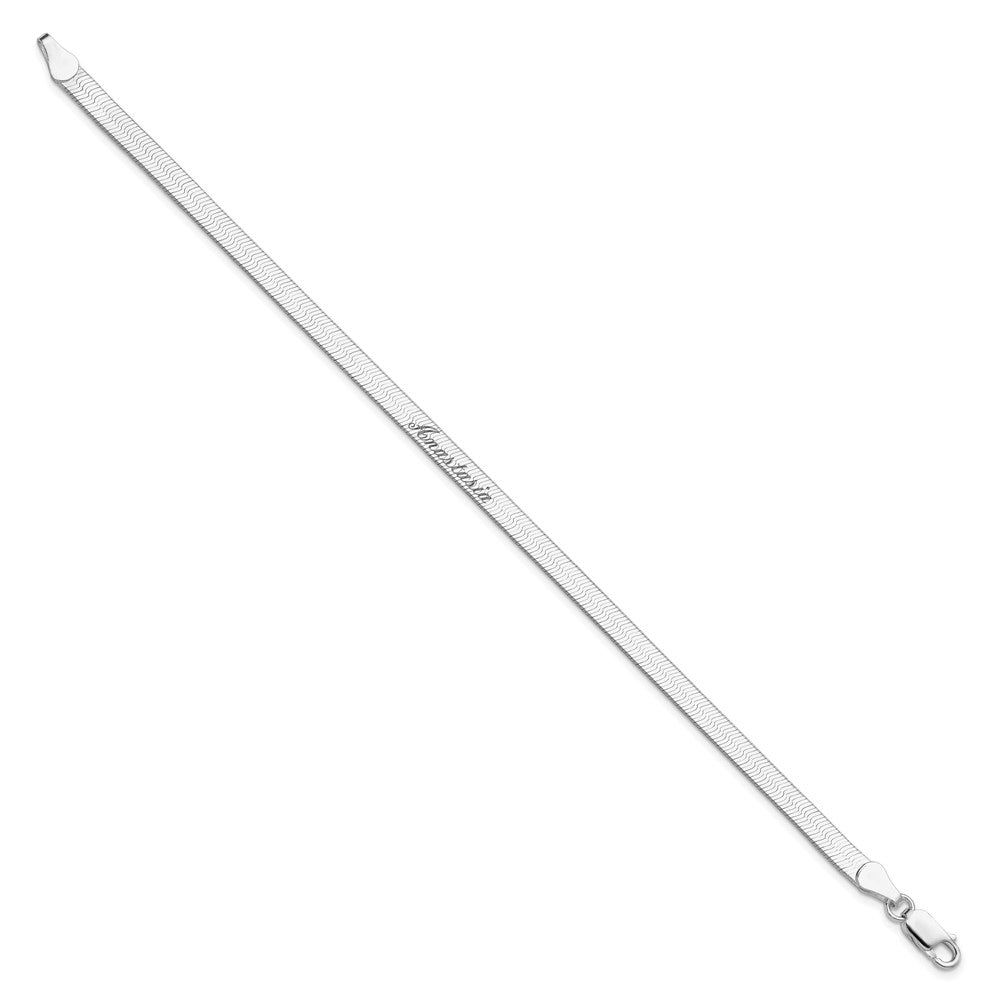 8 Inch Sterling Silver 4.5mm Magic Herringbone Chain Bracelet