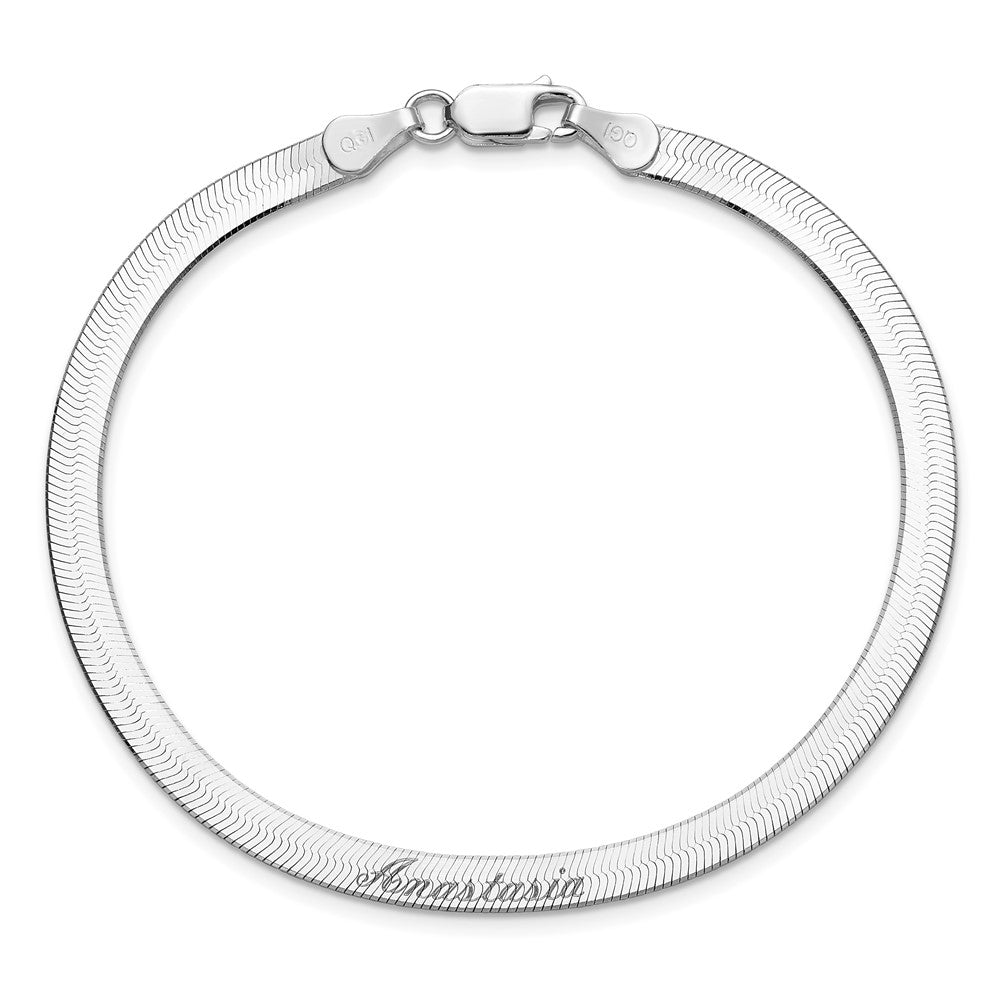 8 Inch Sterling Silver 4.5mm Magic Herringbone Chain Bracelet