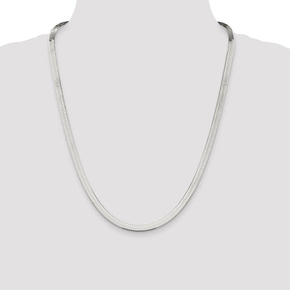 24 Inch Sterling Silver 5.25mm Magic Herringbone Chain Necklace