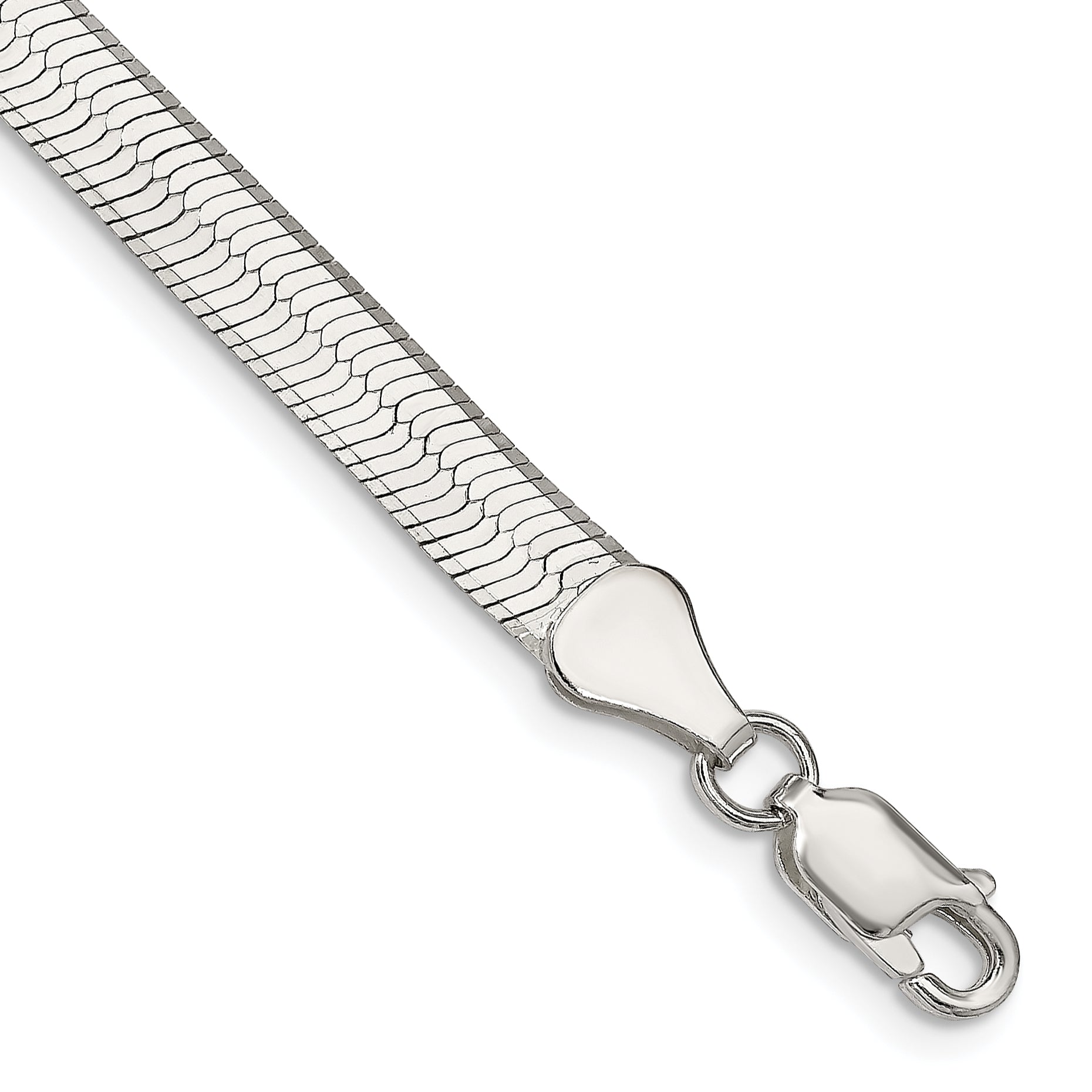 8 Inch Sterling Silver 5.25mm Magic Herringbone Chain Bracelet