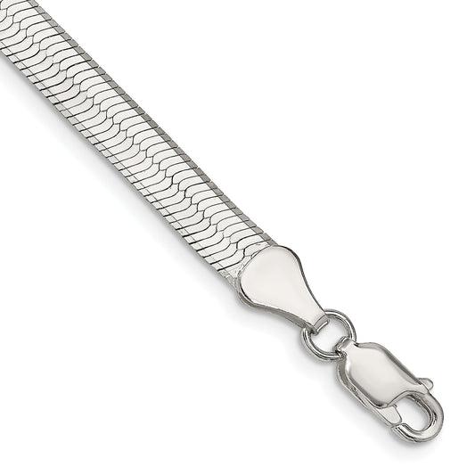 8 Inch Sterling Silver 5.25mm Magic Herringbone Chain Bracelet
