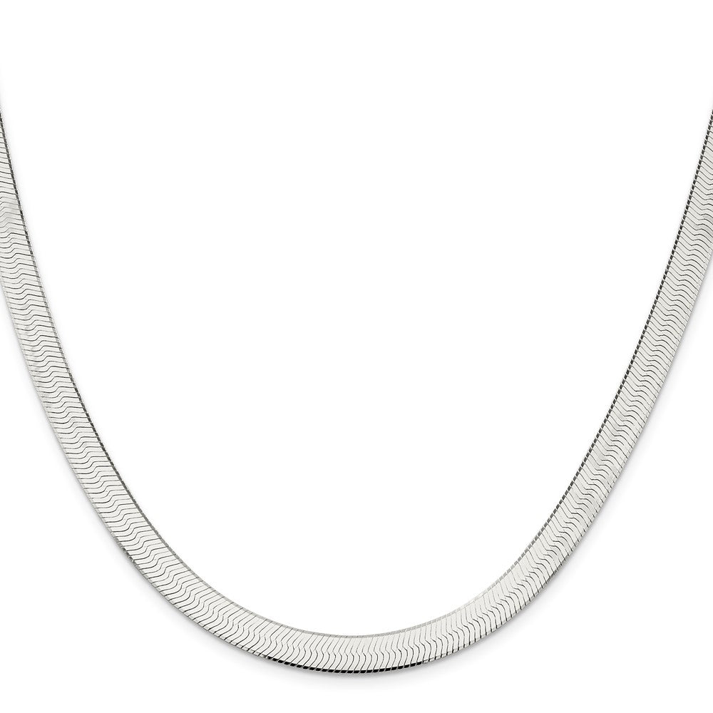 24 Inch Sterling Silver 7.3mm Magic Herringbone Chain Necklace