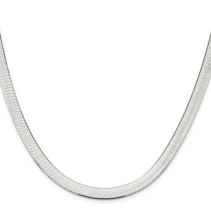 24 Inch Sterling Silver 7.3mm Magic Herringbone Chain Necklace