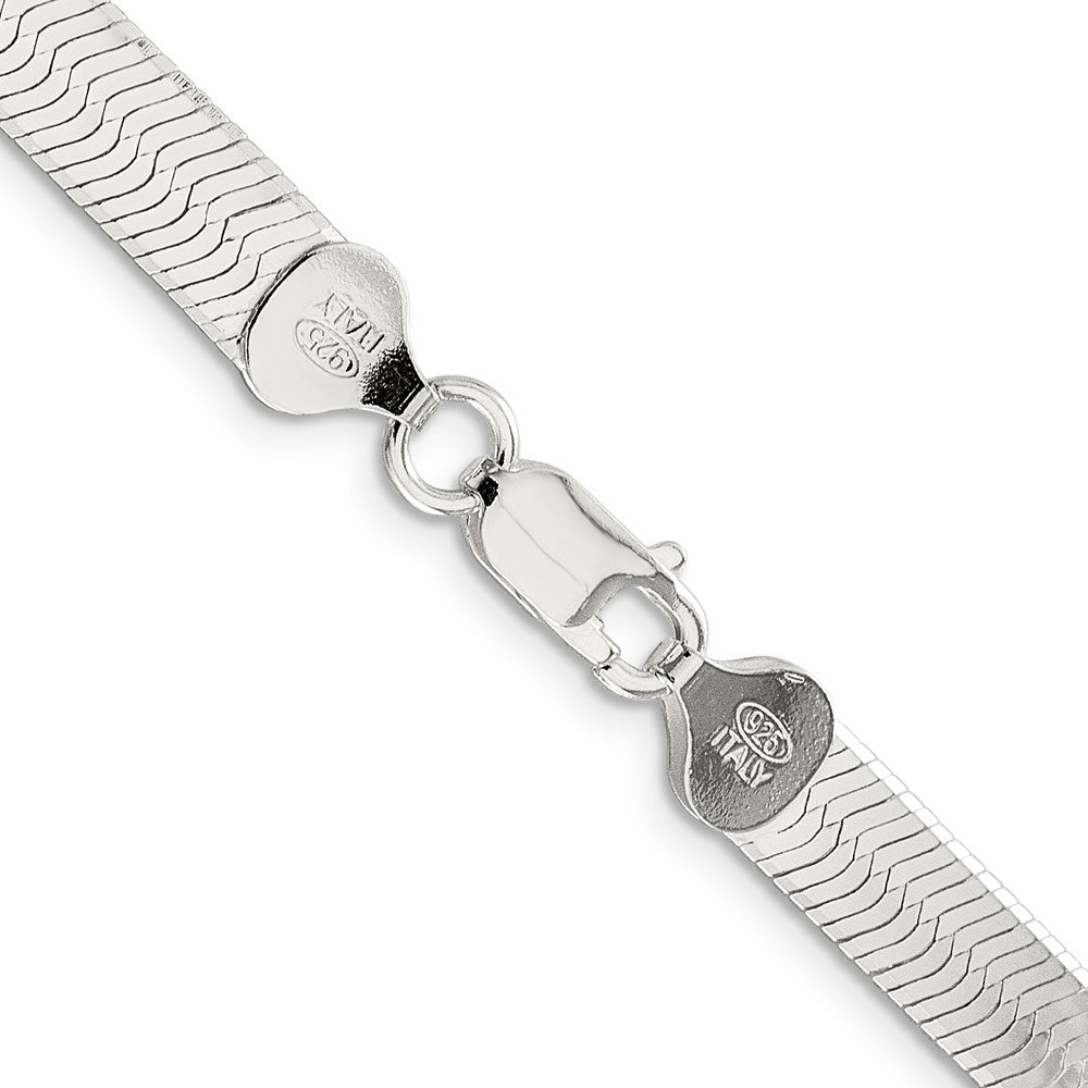 18 Inch Sterling Silver 7.3mm Magic Herringbone Chain Necklace