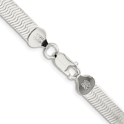 18 Inch Sterling Silver 7.3mm Magic Herringbone Chain Necklace