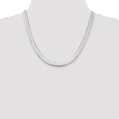 20 Inch Sterling Silver 7.3mm Magic Herringbone Chain Necklace