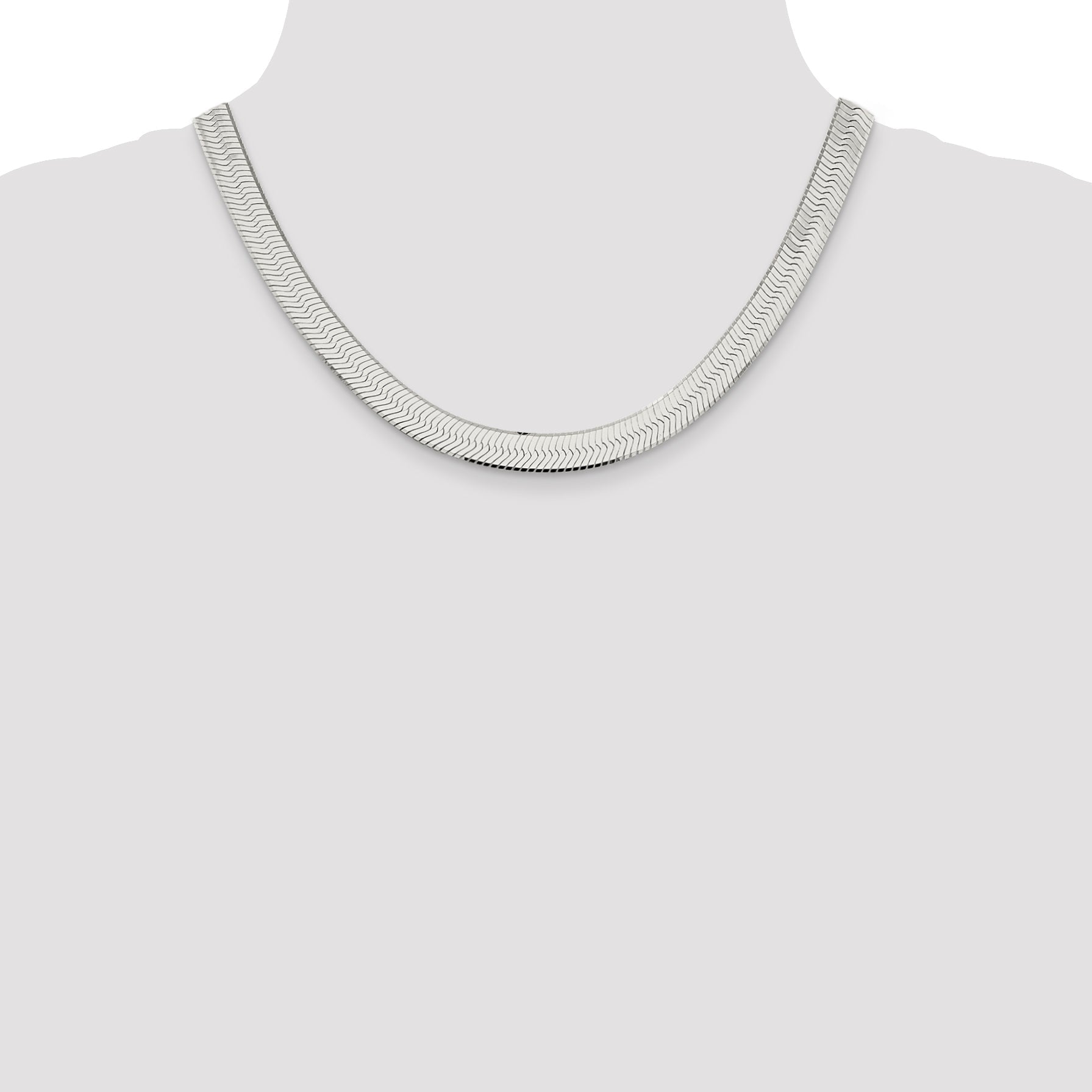 18 Inch Sterling Silver 8.75mm Magic Herringbone Chain Necklace