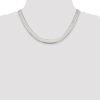 18 Inch Sterling Silver 8.75mm Magic Herringbone Chain Necklace