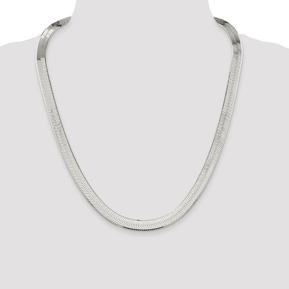 24 Inch Sterling Silver 8.75mm Magic Herringbone Chain Necklace
