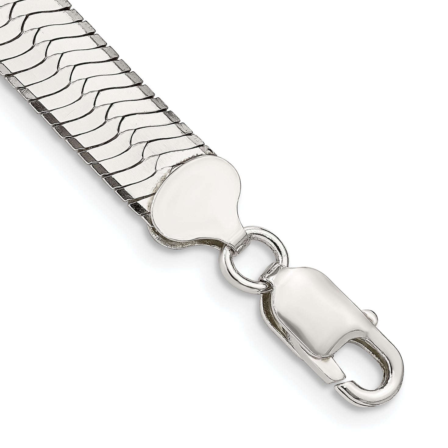 8 Inch Sterling Silver 8.75mm Magic Herringbone Chain Bracelet