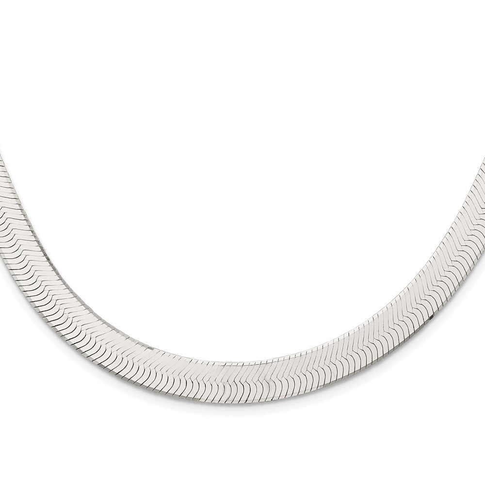 18 Inch Sterling Silver 10.5mm Magic Herringbone Chain Necklace