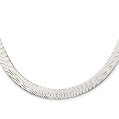 18 Inch Sterling Silver 10.5mm Magic Herringbone Chain Necklace
