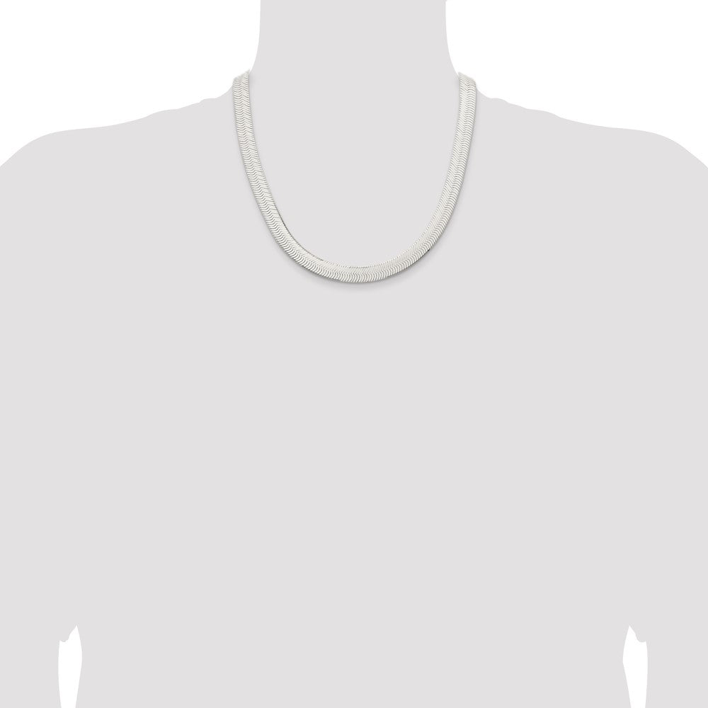 20 Inch Sterling Silver 10.5mm Magic Herringbone Chain Necklace