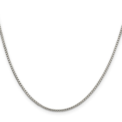 42 Inch Sterling Silver 1.75mm Round Box Chain Necklace