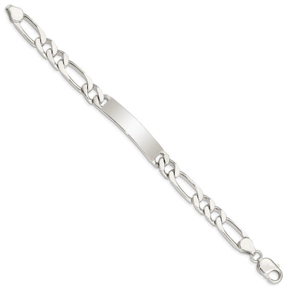 8.5 Inch Sterling Silver 8.5Inch Polished Engraveable Figaro Link Id Bracelet