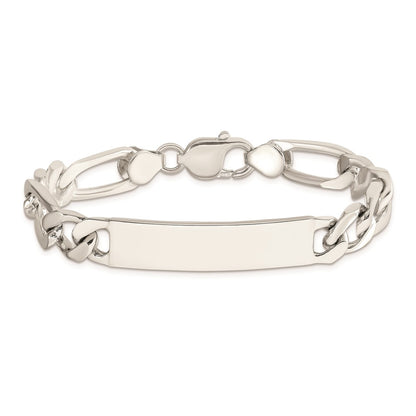 8.5 Inch Sterling Silver 8.5Inch Polished Engraveable Figaro Link Id Bracelet