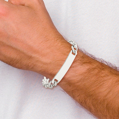 8.5 Inch Sterling Silver 8.5Inch Polished Engraveable Figaro Link Id Bracelet