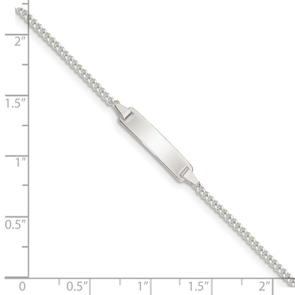 5.5 Inch Sterling Silver Polished Id Plate With .75In Ext. Children'S Bracelet