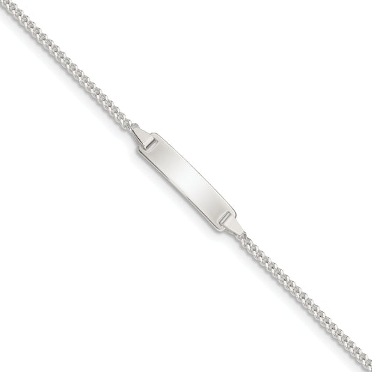 5.5 Inch Sterling Silver Polished Id Plate With .75In Ext. Children'S Bracelet