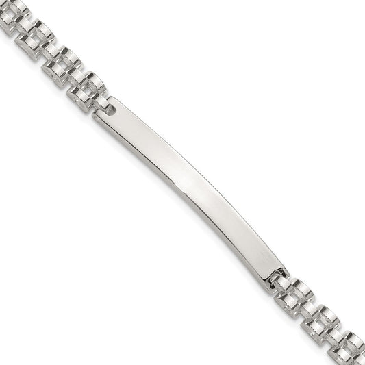 Sterling Silver Polished 8in Men's Id Bracelet