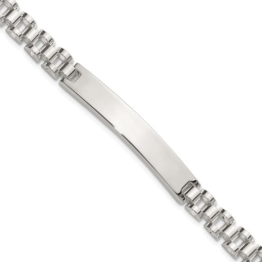 Sterling Silver Polished 8in Men's Id Bracelet