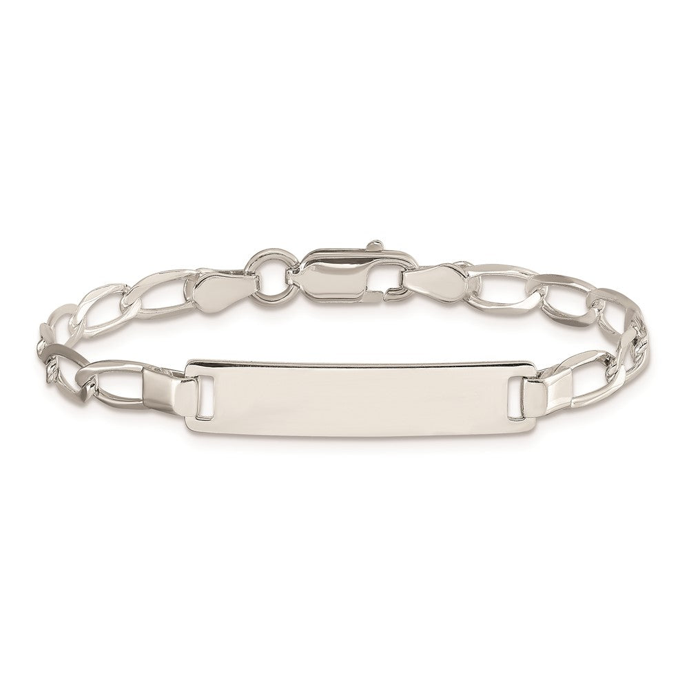 5.5 Inch Sterling Silver Polished Engraveable Childrens Id Bracelet