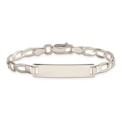6 Inch Sterling Silver 6Inch Polished Engraveable Childrens Id Bracelet