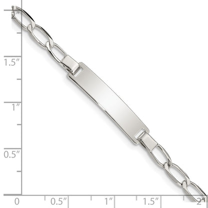 6 Inch Sterling Silver 6Inch Polished Engraveable Childrens Id Bracelet