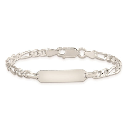 5 Inch Sterling Silver Childrens Id Anchor 5In Plus 1In Ext Link Bracelet