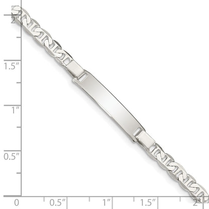 6 Inch Sterling Silver Engraveable Childrens Id Anchor Link Bracelet