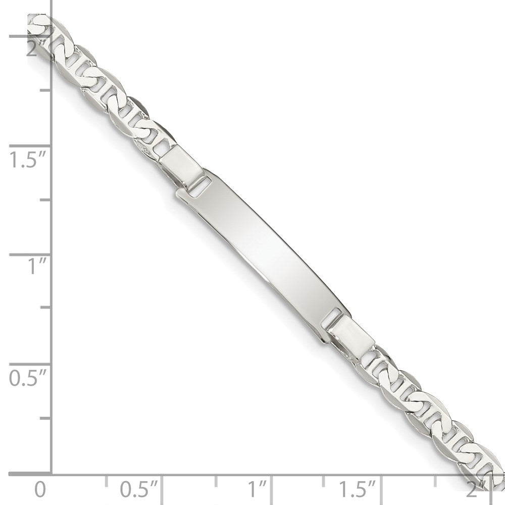 5.5 Inch Sterling Silver Engraveable Childrens Id Anchor Link Bracelet