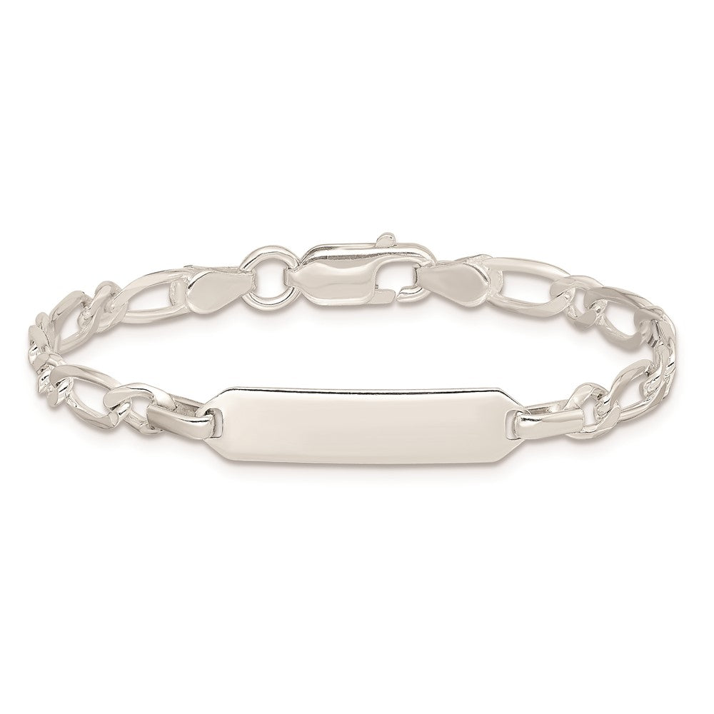 5.5 Inch Sterling Silver Polished Engraveable Childrens Id Bracelet