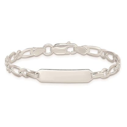 5.5 Inch Sterling Silver Polished Engraveable Childrens Id Bracelet
