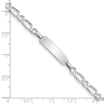 6 Inch Sterling Silver 6Inch Polished Engraveable Childrens Id Bracelet