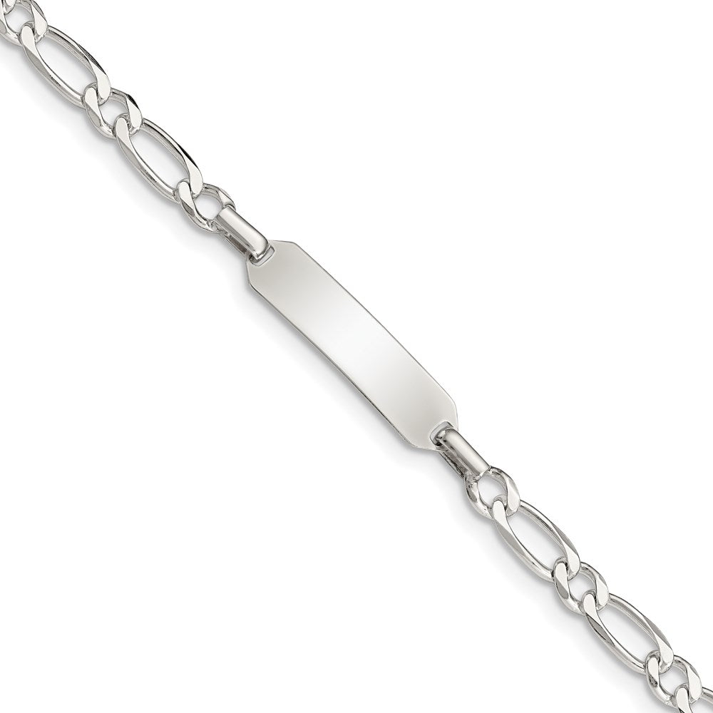 5.5 Inch Sterling Silver Polished Engraveable Childrens Id Bracelet