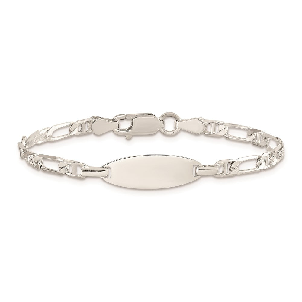 5 Inch Sterling Silver Polished Engraveable 5In Plus 1In Ext Childrens Id Bracelet