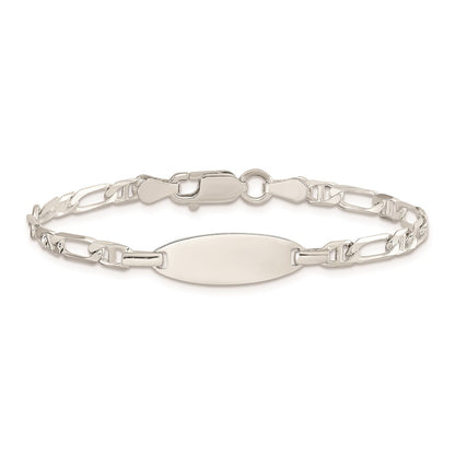 5 Inch Sterling Silver Polished Engraveable 5In Plus 1In Ext Childrens Id Bracelet