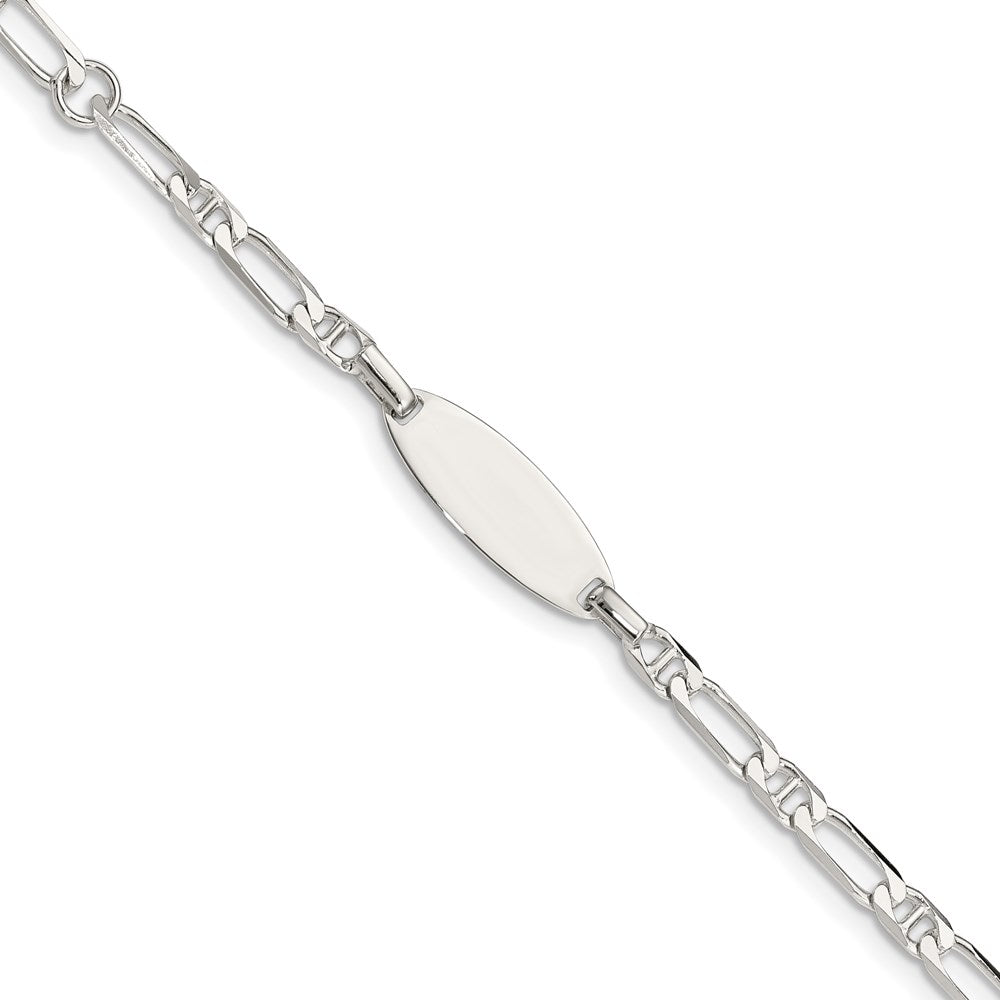 5 Inch Sterling Silver Polished Engraveable 5In Plus 1In Ext Childrens Id Bracelet
