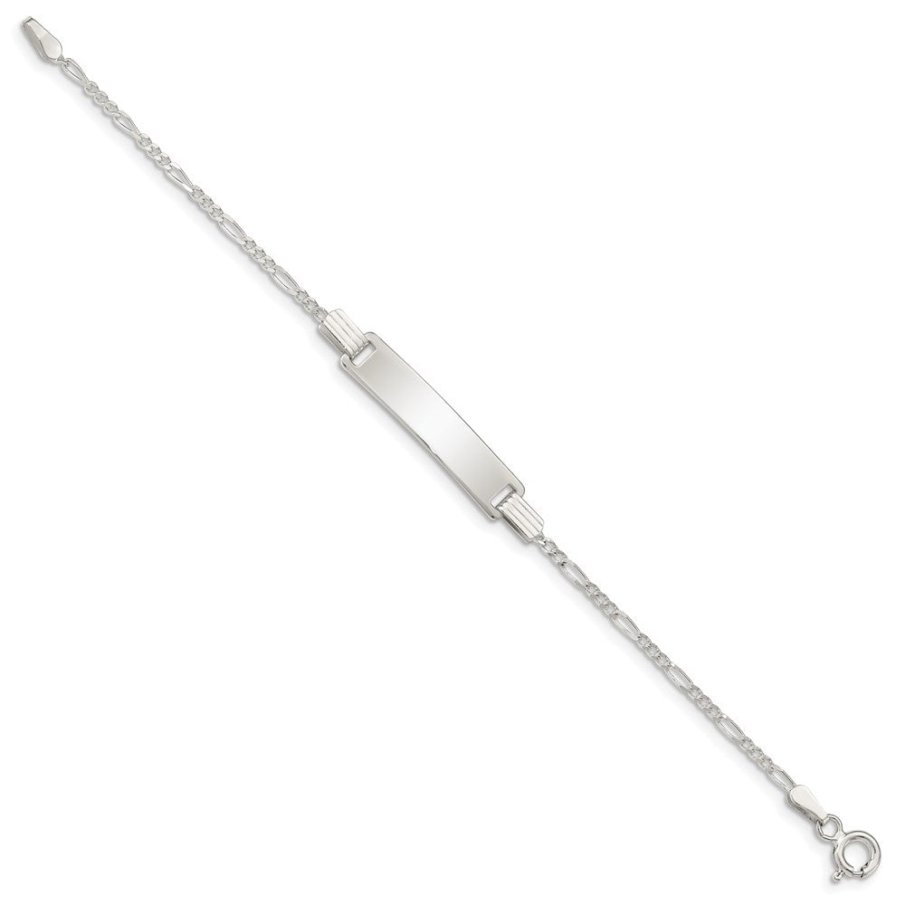 6 Inch Sterling Silver 6Inch Polished Engraveable Childrens Id Bracelet