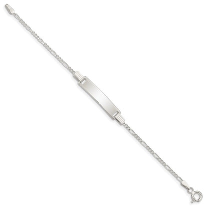 6 Inch Sterling Silver 6Inch Polished Engraveable Childrens Id Bracelet