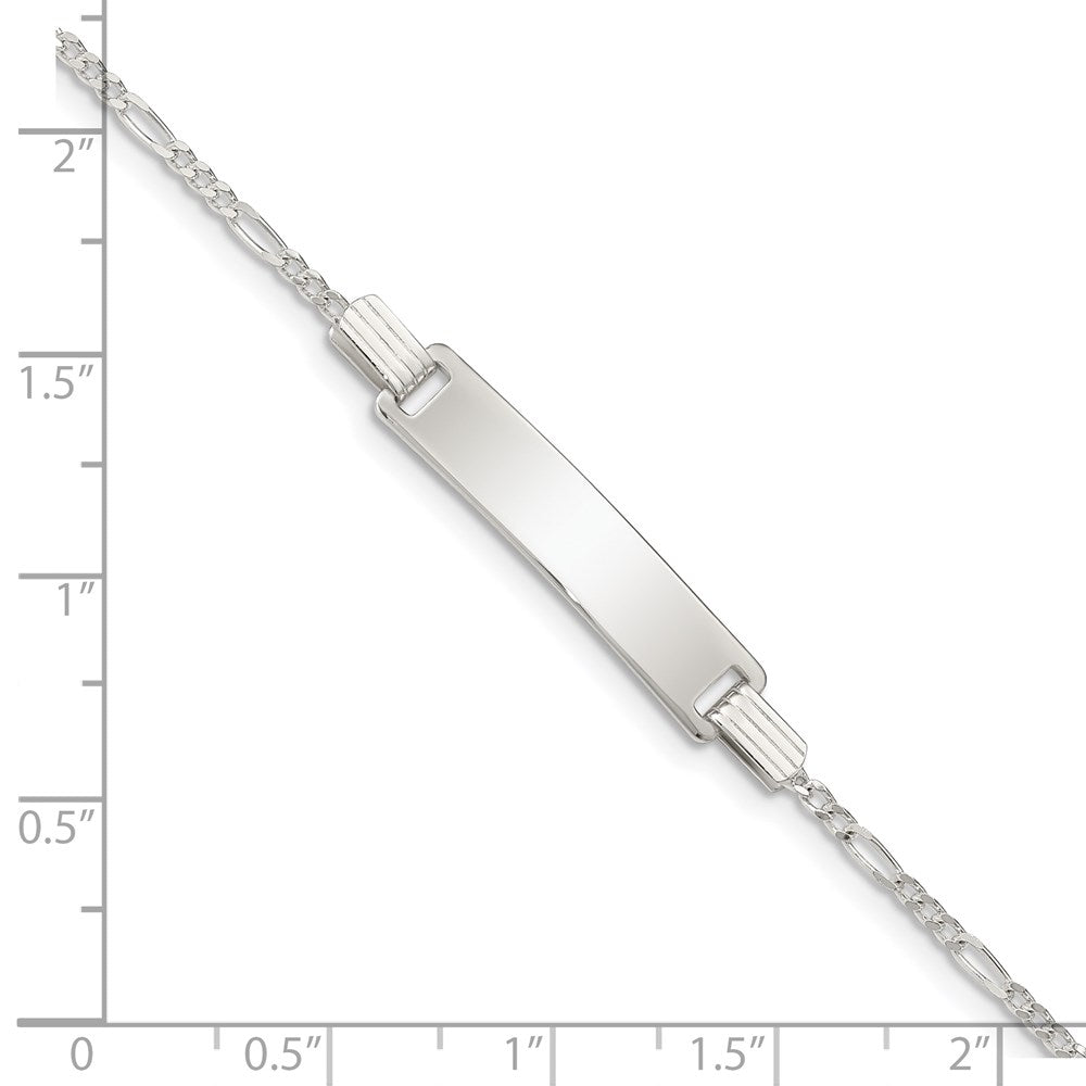 6 Inch Sterling Silver 6Inch Polished Engraveable Childrens Id Bracelet