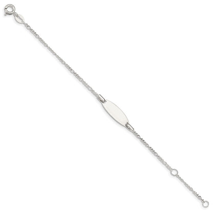 5 Inch Sterling Silver Childrens 5In Plus 1In Ext Id Figaro Link Bracelet