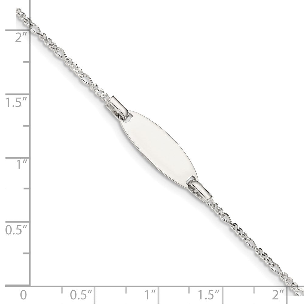 5 Inch Sterling Silver Childrens 5In Plus 1In Ext Id Figaro Link Bracelet