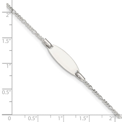 5 Inch Sterling Silver Childrens 5In Plus 1In Ext Id Figaro Link Bracelet
