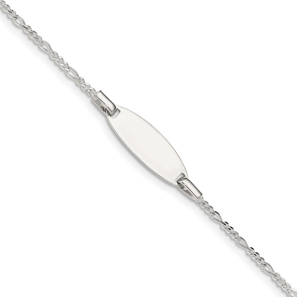 5 Inch Sterling Silver Childrens 5In Plus 1In Ext Id Figaro Link Bracelet