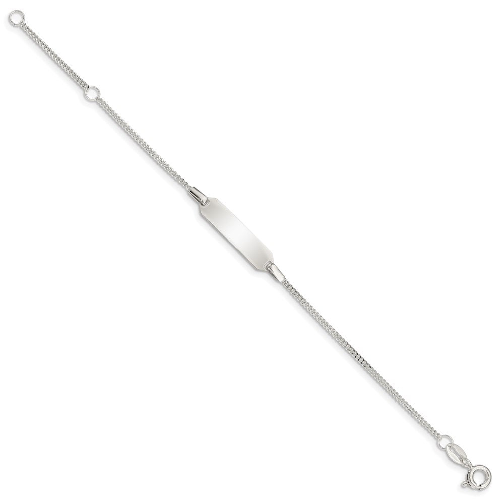 5 Inch Sterling Silver Childrens 5In Plus 1In Ext Id Curb Link Bracelet