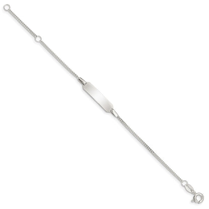 5 Inch Sterling Silver Childrens 5In Plus 1In Ext Id Curb Link Bracelet