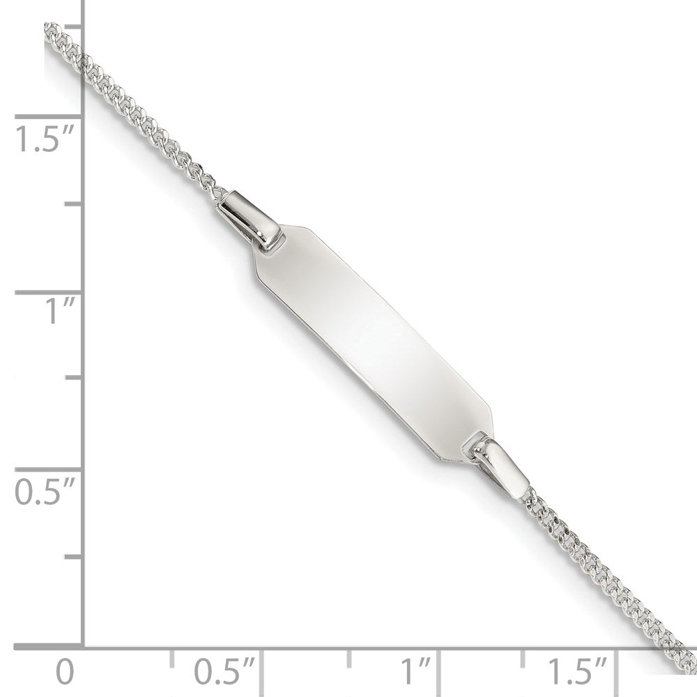 5 Inch Sterling Silver Childrens 5In Plus 1In Ext Id Curb Link Bracelet